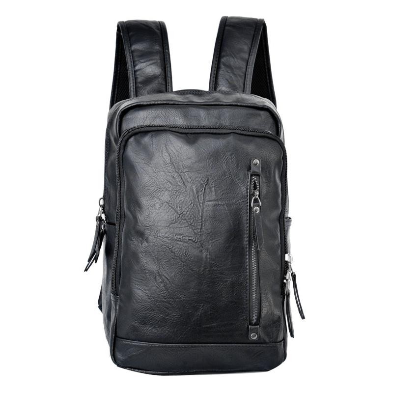 Sac ?� Dos Cuir Noir | Multiples Poches Zipp?�es