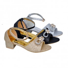 Sandales Paillettes fille Noir Argent ou Gold - 31 à 36  - ENF526