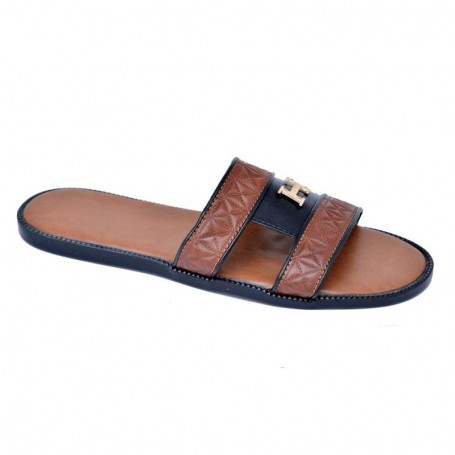 Sandales Marron Boucle Dorée Homme - SDL1908