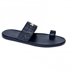 Sandales Noires Boucle Dorée Élégance - SDL1912