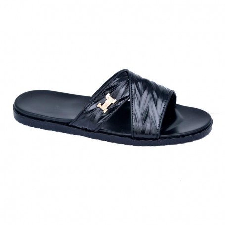 Sandales Noires Matelassées Chic Homme - SDL1913