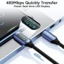 Cable de charge ultra rapide et data USB C - 100W - affichage LED - CBL29