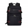 Sac à Dos Urbain Noir Élégant avec Boucles Rouges - SC2650