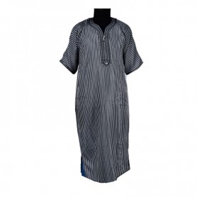 Boubou Homme Rayé Noir et Blanc - Chic et Élégant - CHM981