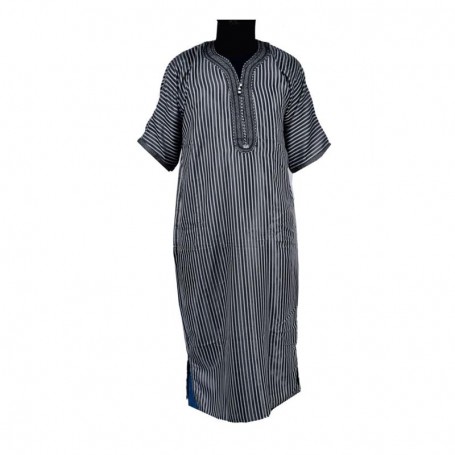 Boubou Homme Rayé Noir et Blanc - Chic et Élégant - CHM981