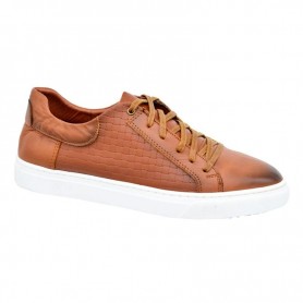 Baskets en cuir marron tressé pour hommes - Style tendance - SNK330