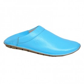 Babouche en cuir bleu clair confortable - SDL1995