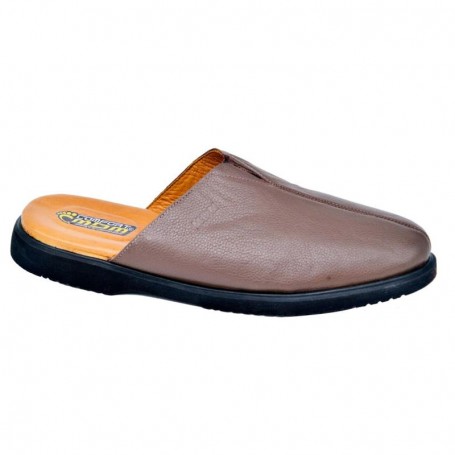 babouches en cuir marron - Confort quotidien - SDL2002