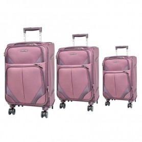 Ensemble de valises rose 3 pièces - Voyage avec style – VLS348