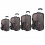 Ensemble sac de voyage robuste marron avec roulettes - VLS360