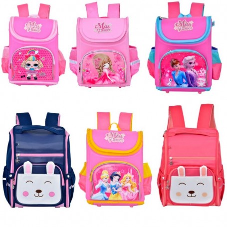 Cartable enfant motifs princesses et personnages animés - taille moyenne - SC2767