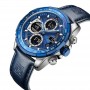 Montre en cuir - Quartz analogique - LCD numérique - NF9197L - bleu