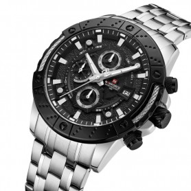 Montre Chronographe à quartz pour homme - Naviforce NF9227 Silver Black