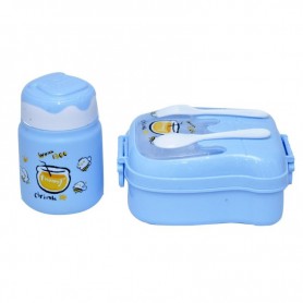Set lunchbox et gourde bleu pour enfant pratique - GDE446