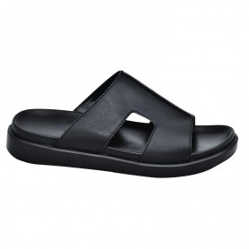 Sandale en cuir noir au design moderne - SDL2043