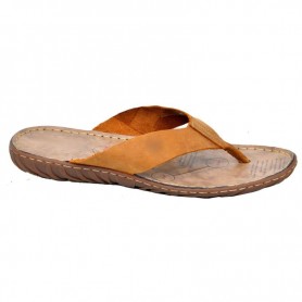 Sandale marron en cuir véritable à entre doigt - SDL2049