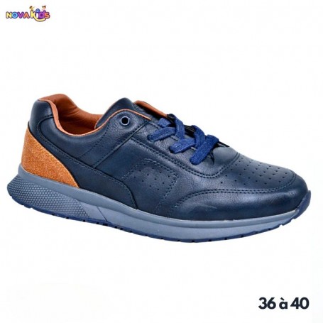 Baskets Enfant Bleu et Marron - Style Sportif - ENF549
