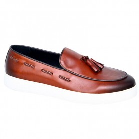 Mocassins Homme Marron à Pompons - Style et Sophistication - CDV1660