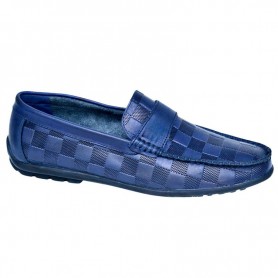Mocassins Homme Bleu Carreaux - Style et Confort Décontracté - MOC558