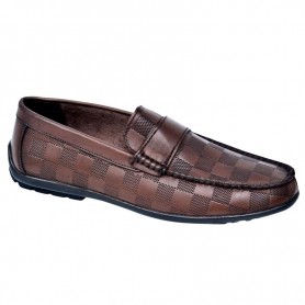 Mocassins Homme Marron Carreaux - Style Chic et Confort - MOC560