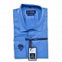 Chemise homme bleue à motifs discrets slim fit - CHM1005