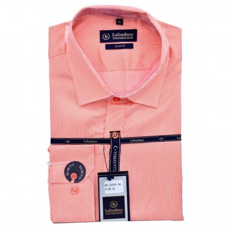 Chemise homme rouge corail slim fit élégante - CHM1007