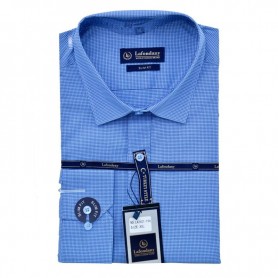Chemise homme à carreaux bleue slim fit élégante - CHM1009