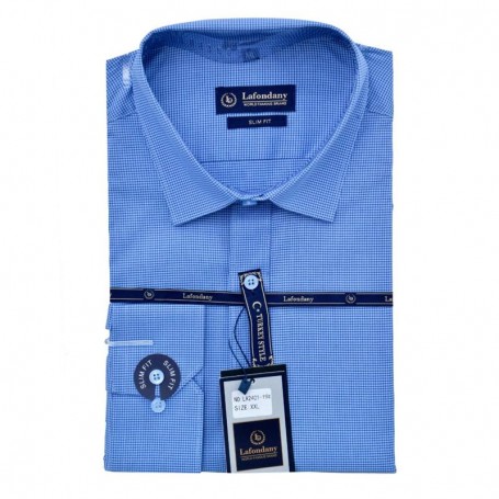 Chemise homme à carreaux bleue slim fit élégante - CHM1009