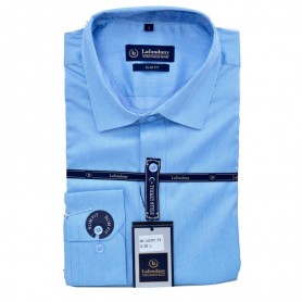 Chemise homme rayée bleu clair slim fit élégante - CHM1010