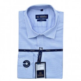 Chemise homme à carreaux bleu clair slim fit - CHM1011