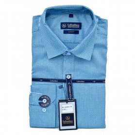 Chemise homme à carreaux bleus slim fit chic - CHM1013