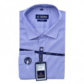 Chemise homme rayée bleue slim fit chic et professionnelle - CHM1021
