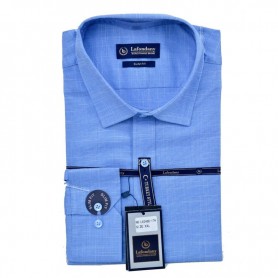 Chemise homme à carreaux bleu clair slim fit chic - CHM1024