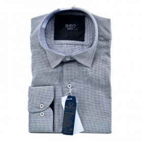 Chemise homme slim fit gris à petits carreaux - Élégance - CHM1027