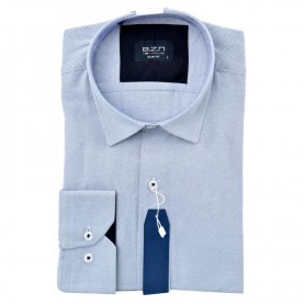 Chemise homme slim fit bleu clair à micro motifs – Style moderne – CHM1029