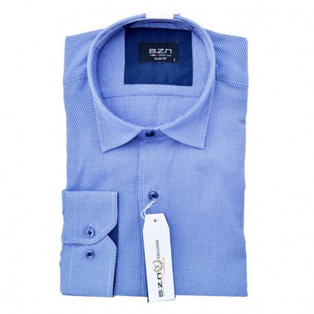 Chemise homme slim fit bleu – Élégance moderne – CHM1030