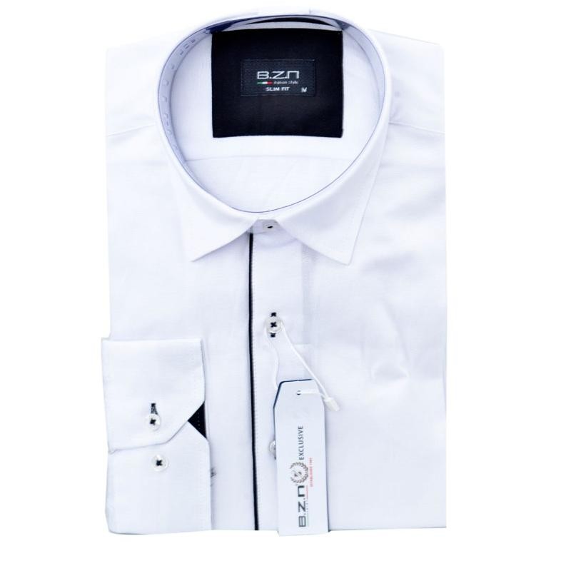 Chemise Homme Blanche Taille M - Marque FunnyBoy - Col Boutonné - Occasion Très Bon état