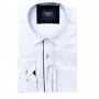 Chemise homme slim fit blanche avec détails noirs – Élégance – CHM1034