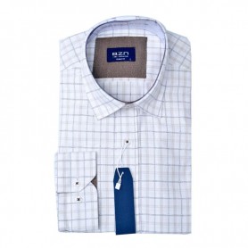 Chemise homme slim fit à carreaux gris – Casual chic – CHM1036