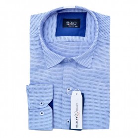 Chemise homme slim fit bleu clair à motifs – Style moderne – CHM1035