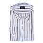 Chemise homme slim fit à rayures marron et blanches – Élégance – CHM1037
