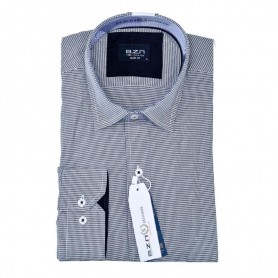 Chemise homme slim fit noir et blanc à petits carreaux – Élégance – CHM1039