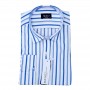 Chemise homme slim fit à rayures blanches et bleues – Élégance – CHM1040
