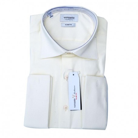 Chemise homme slim fit crème – Élégance décontractée – CHM1044