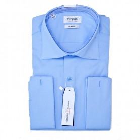 Chemise homme slim fit bleu ciel – Élégance professionnelle – CHM1045