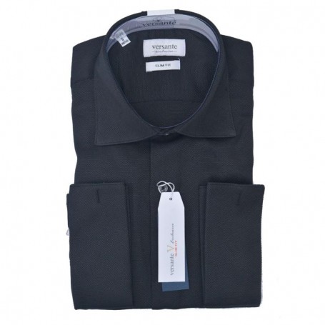 Chemise homme slim fit noire – Élégance classique – CHM1046