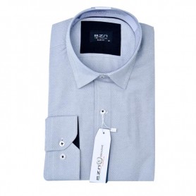 Chemise homme slim fit gris clair à micro motifs – Élégance moderne – CHM1049