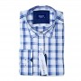Chemise homme slim fit à carreaux bleu et blanc – Casual chic – CHM1052