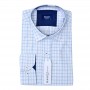 Chemise homme slim fit à carreaux bleu clair et blanc – Élégance casual – CHM1054