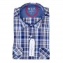 Chemise homme slim fit à carreaux bleu et marron – Casual chic – CHM1056